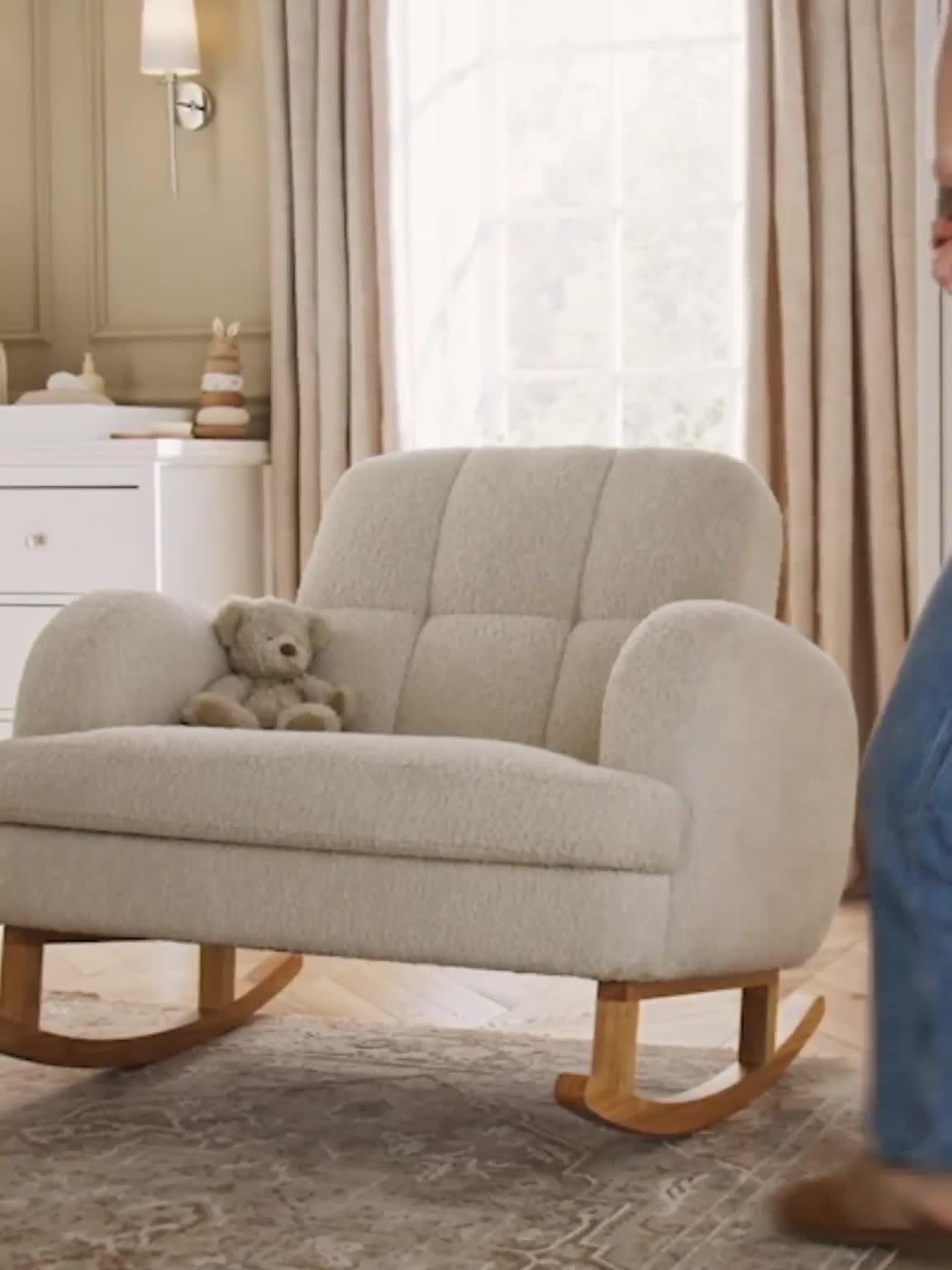 Image thumbnail 5 of 5 of CuddleCo Etta Cuddle Nursing Chair & Footstool - Boucle Mushroom