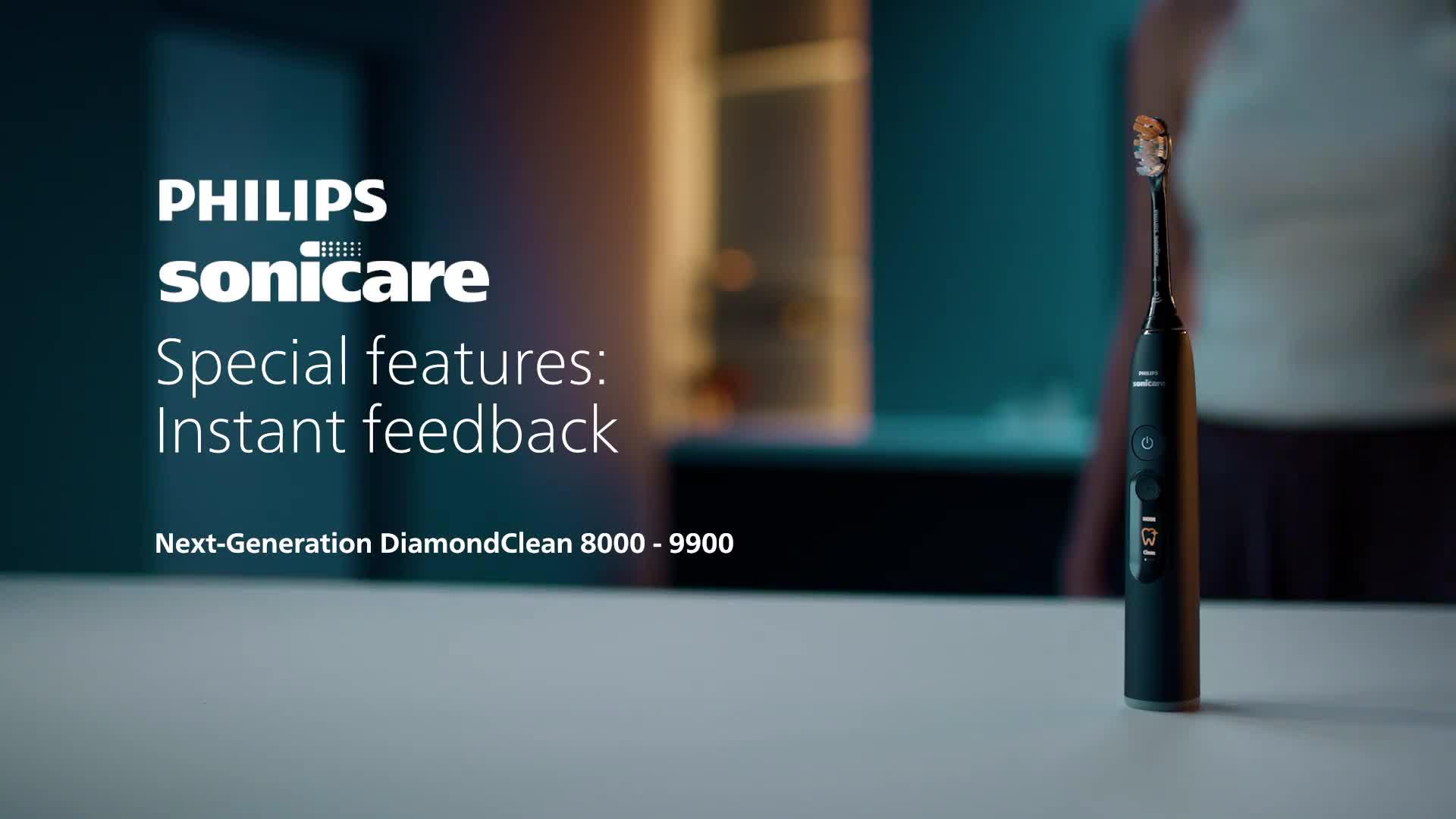 Image thumbnail 8 of 8 of Philips Philips Sonicare Next-Generation DiamondClean 8500 Electric Toothbrush - Smart Pressure Feedback, 18 Settings, Powder White, HX8513/11