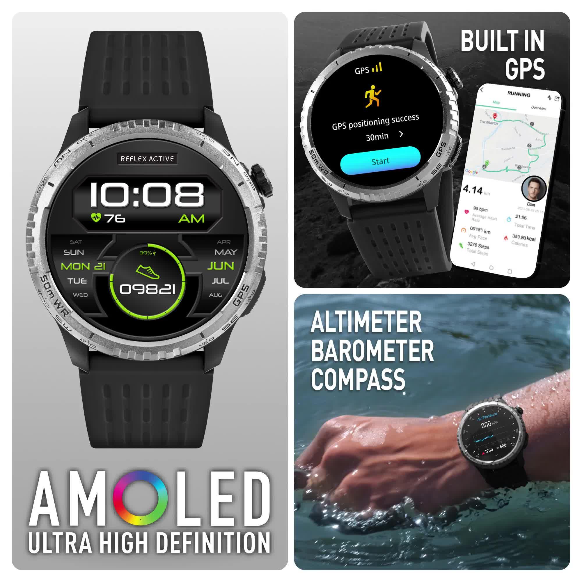Image thumbnail 8 of 8 of Reflex Mens Sea Venture AMOLED GPS Smart Watch - Black