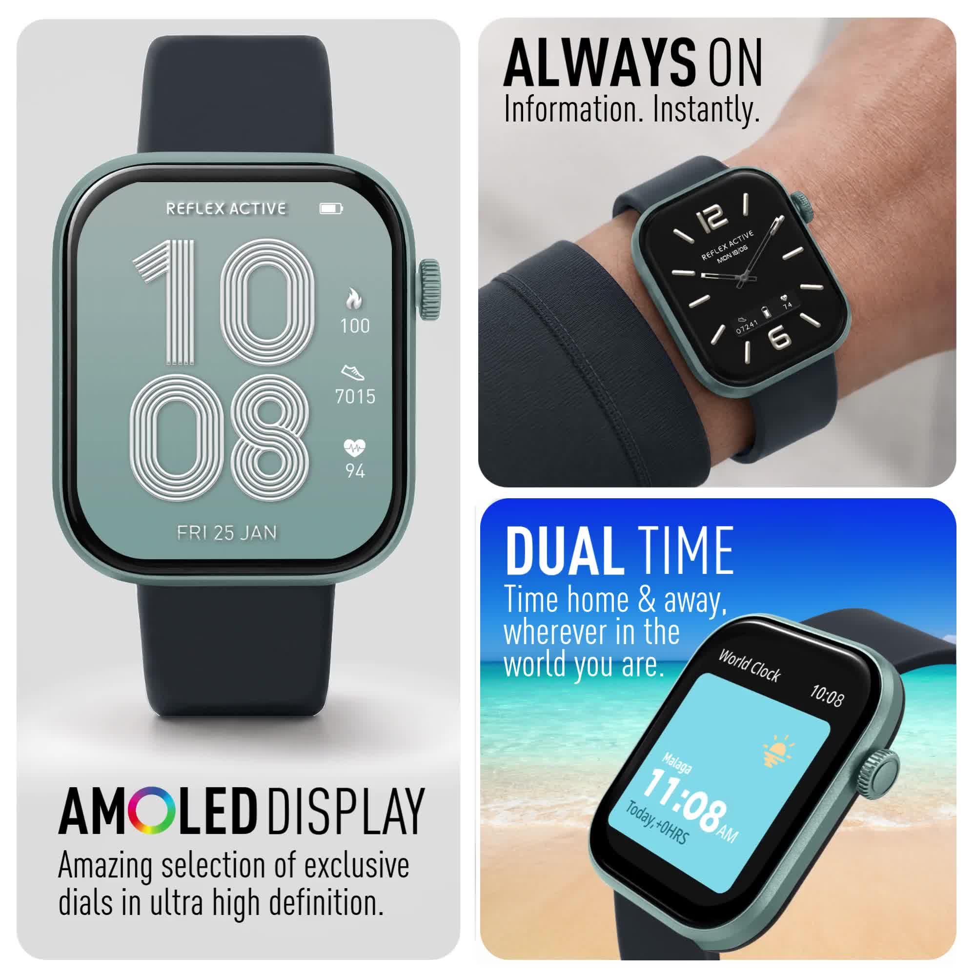 Image thumbnail 8 of 8 of Reflex Active Spectra Dark Grey Silicone Strap Smart Watch