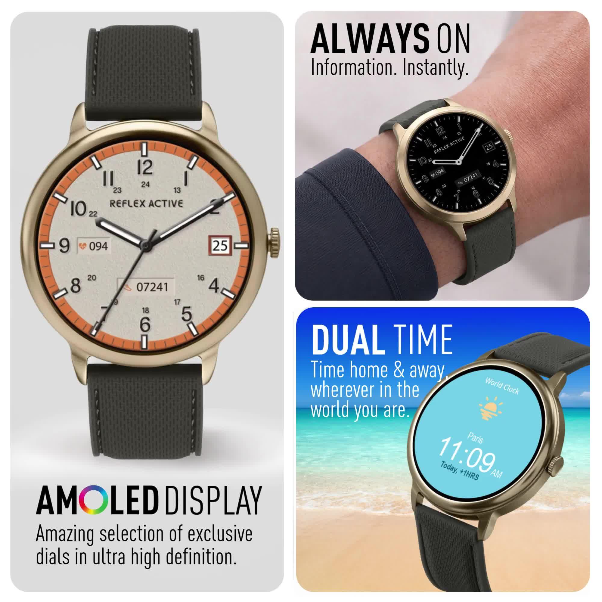 Image thumbnail 7 of 7 of Reflex Active Spectra Dark Olive Silicone Strap Smart Watch