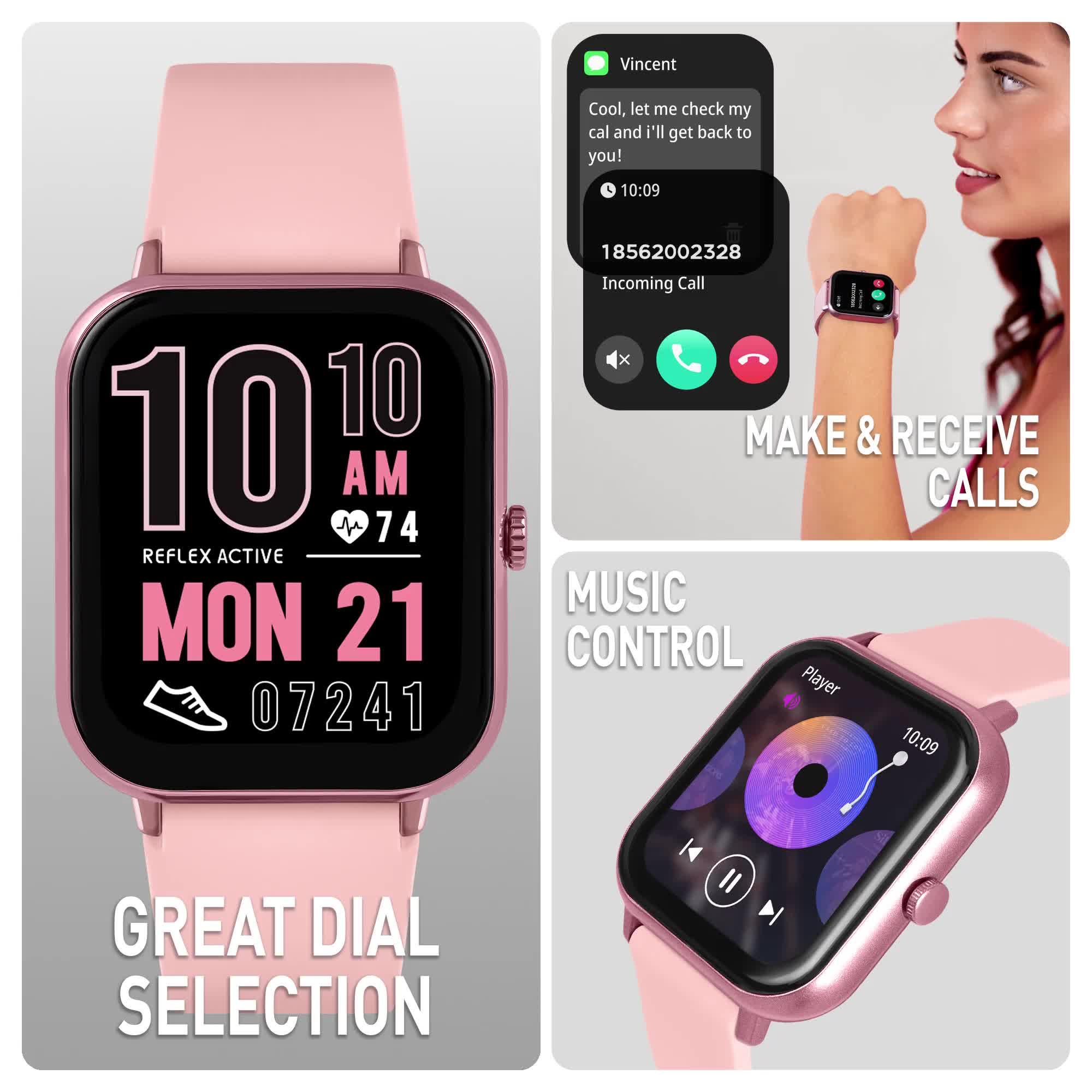 Image thumbnail 6 of 6 of Reflex Active Womens Series 17 Make &amp; Receive Calls GPS Smart Watch - Pink