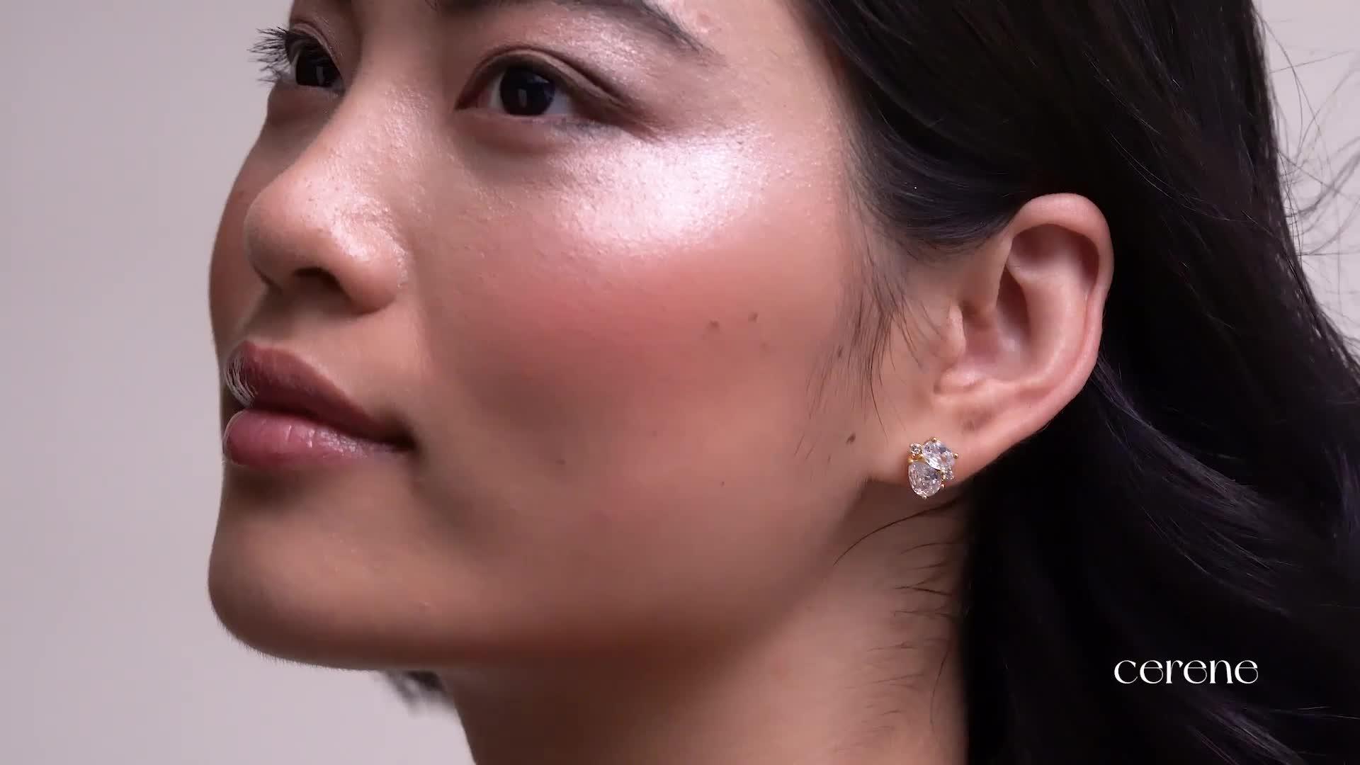 Image thumbnail 7 of 7 of Cerene DUO: Crystal Cluster Stud Earrings