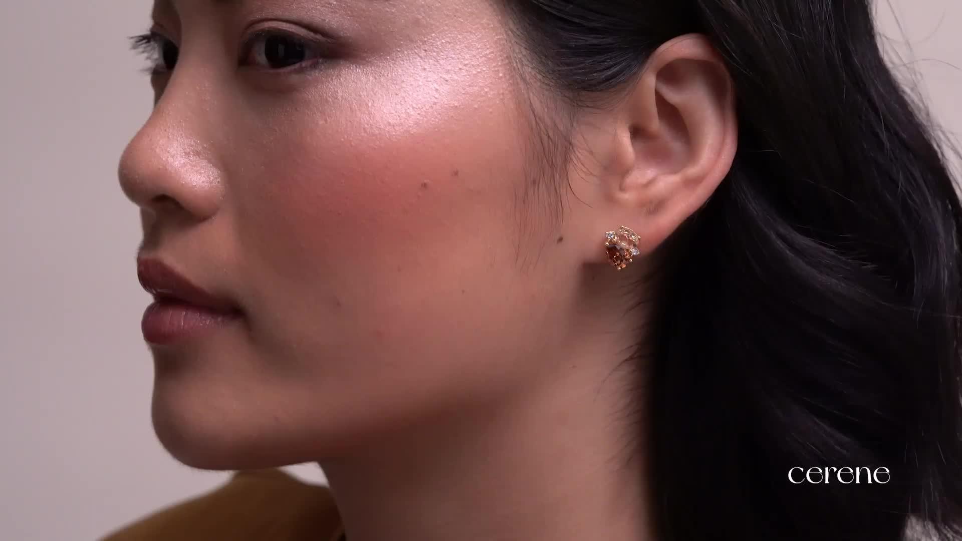 Image thumbnail 7 of 7 of Cerene DUO: Crystal Cluster Stud Earrings