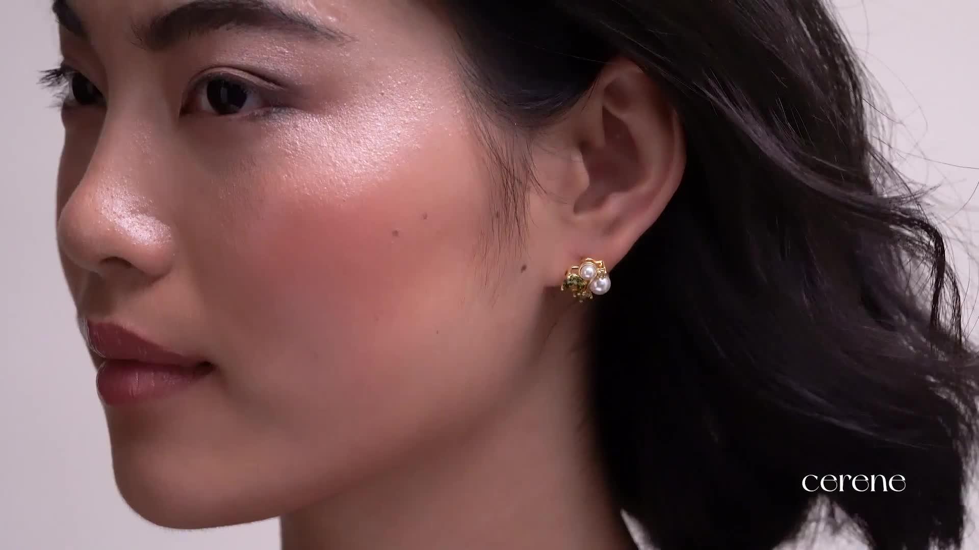 Image thumbnail 7 of 7 of Cerene OLER: Pearl Shimmer Stud Earrings