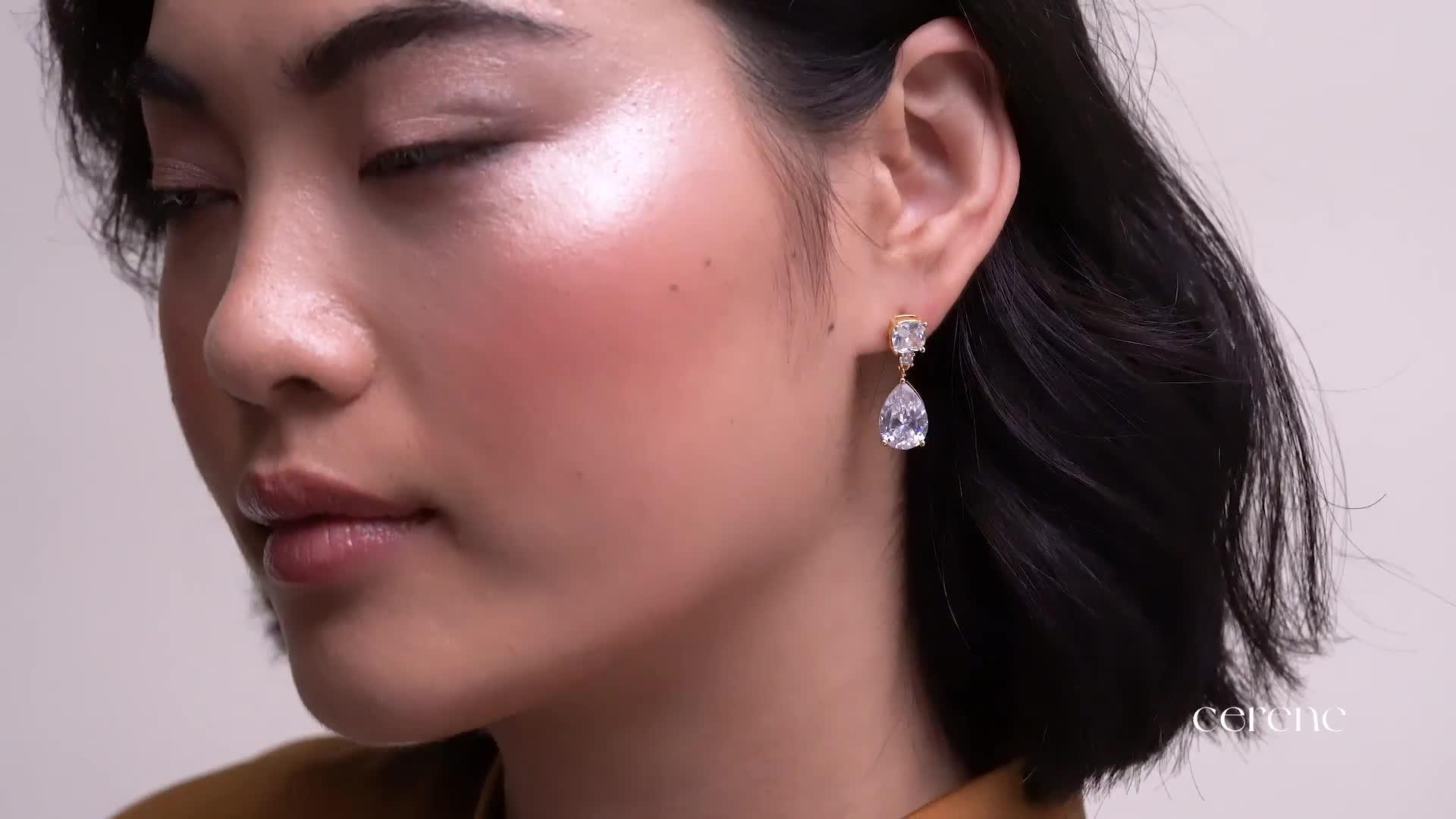 Image thumbnail 7 of 7 of Cerene IRIA: Statement Crystal Drop Earrings